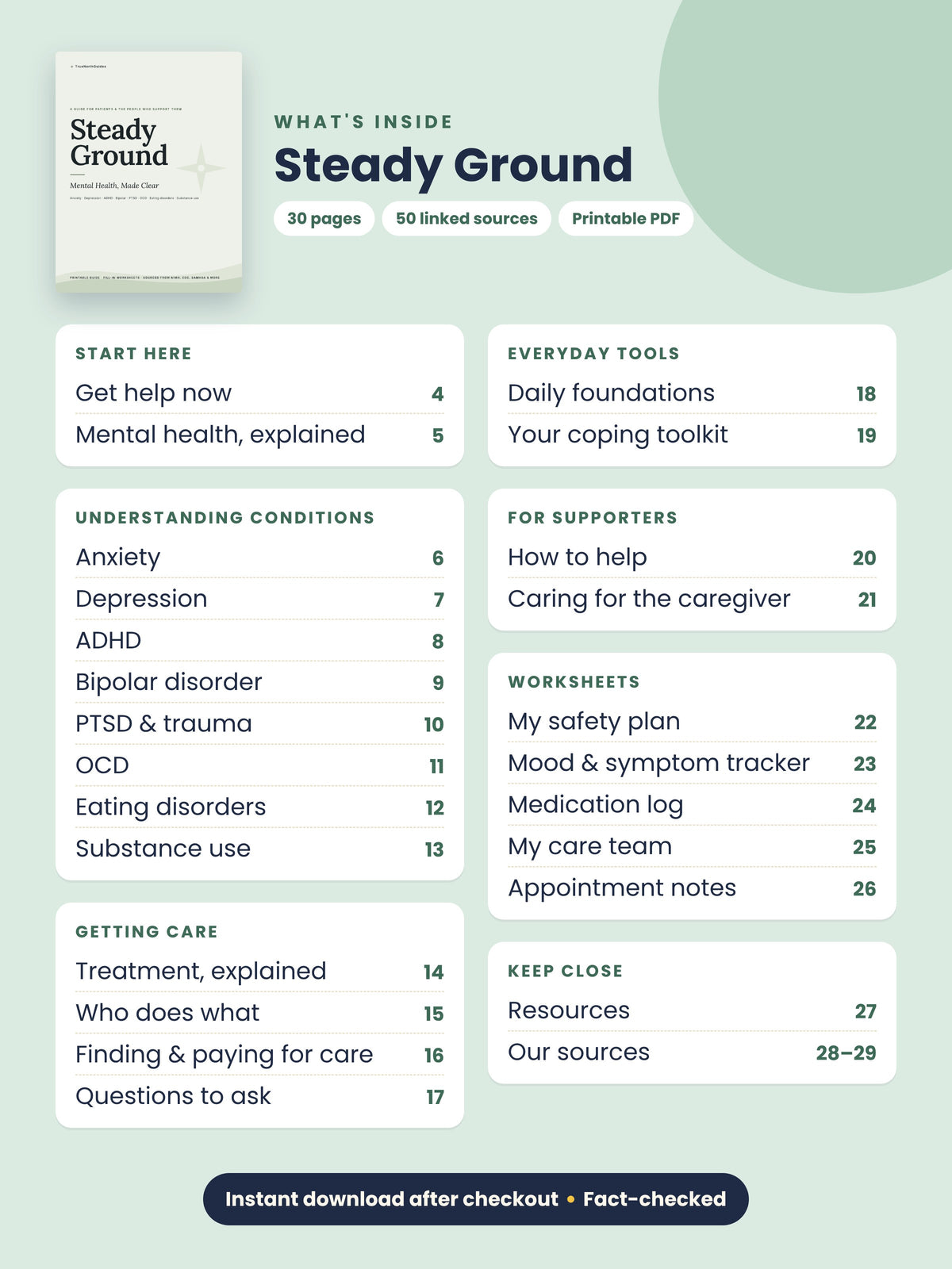 Steady Ground table of contents